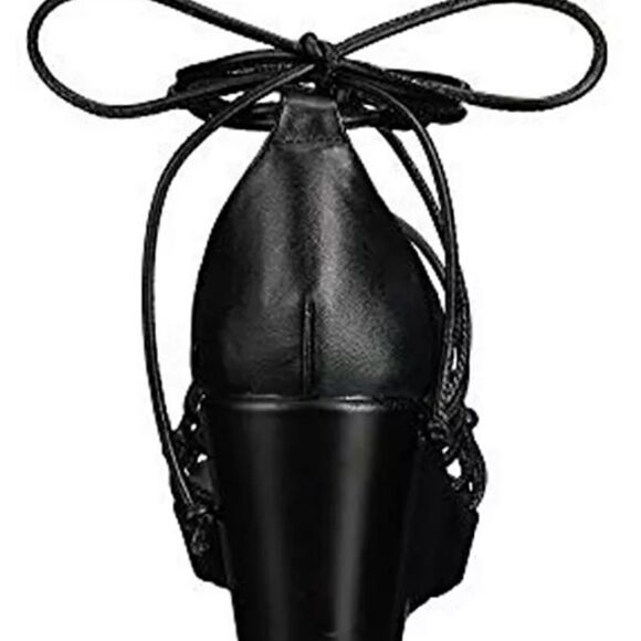 Charles David Black Tie Up Wedge Sandal - Picture 4 of 5